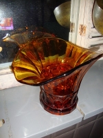 Amber glazen vaas