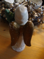 oud kerst engeltje van biscuit porselein