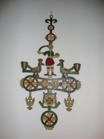Koper Byzantijns kruis hangkandelaar