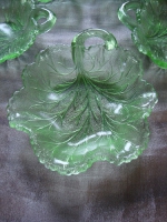 schaaltjes vintage groen persglas
