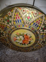 vintage koektrommel mozaiek en bloemen