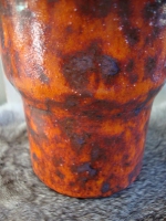 vintage keramiek oranje vaas of bloempot