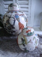 Set Chinese gemberpotten hand geschilderd