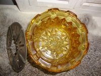 theewarmer vintage geel glazen theelicht