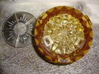 theewarmer vintage geel glazen theelicht