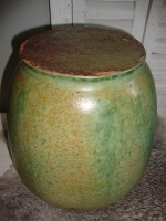 grote stoere vaas groen keramiek