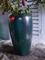 vintage keramiek groen zwarte hoge vaas