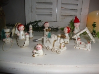 houten kerstboom figuurtjes wit