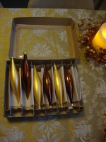 kerstpegels goud brons vintage in doos