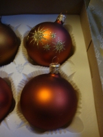 Mondgeblazen vintage Kerstballen brons