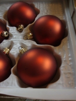 kerstballen mond geblazen oranje bruin