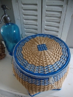 vintage naaimand  sisal en plasticdraad