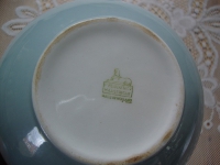 vintage pastelblauwe Regout theepot