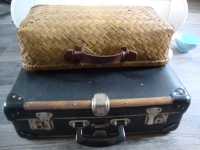 vintage valies rieten koffer