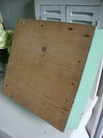 brocante houten dienblad met hoge rand