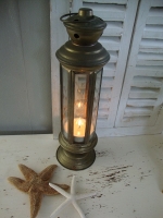 vintage messing lantaarn geslepen glas