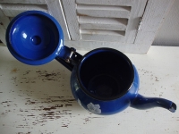 brocante blauw gebloemd theepotje