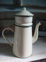 emaille Franse koffiekan met filter