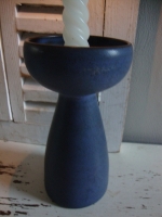 vintage kandelaar blauw keramiek