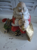 vintage aardewerk Kerstman beeld