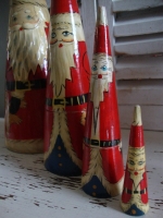 vintage houten Kerstmannen matroesjka