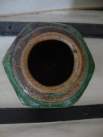 brocante grote groene gemberpot