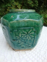 brocante grote groene gemberpot