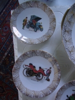 vintage Winterling schalen met oude auto's