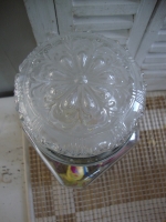 brocante glazen snoep pot met stop