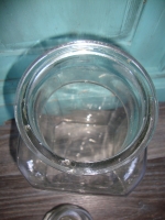 brocante glazen snoep pot met stop