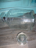 brocante glazen snoep pot met stop