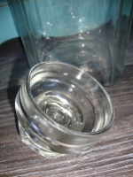 brocante glazen snoep pot met stop