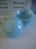 Fire King schaaltjes Delphite blue