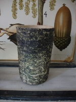 retro Berkenbast hoge pot groen
