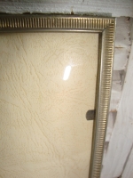 Grote vintage fotolijst met bol glas