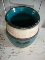 vintage vaasje Scheurich turquoise