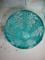 vintage persglas vaasje turquoise