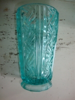 vintage persglas vaasje turquoise