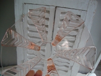 Roze persglas schaal Art deco