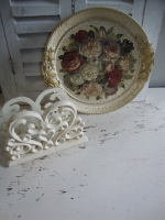 brocante witte gietijzeren servethouder