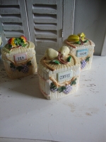 brocante Barbotine voorraad potjes