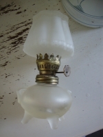 vintage olielampje frosted glas