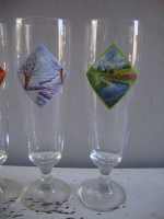 set vintage bierglazen Heineken jaargetijden