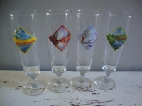 set vintage bierglazen Heineken jaargetijden