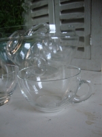 vintage glazen bowlset