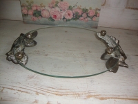 vintage glazen dienblad met druivenranken