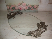 vintage glazen dienblad met druivenranken