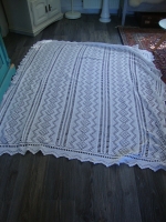 brocante wit gehaakte sprei