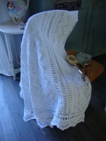 brocante wit gehaakte sprei