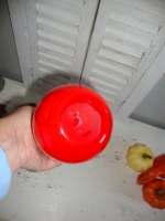 vintage volglas geblazen oranje vaas